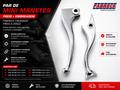 Par de Mini Manetes Esportivos Fabreck Cromados – Honda CG Titan / Fan 125, 150 e 160 ESD (Freio a Disco)